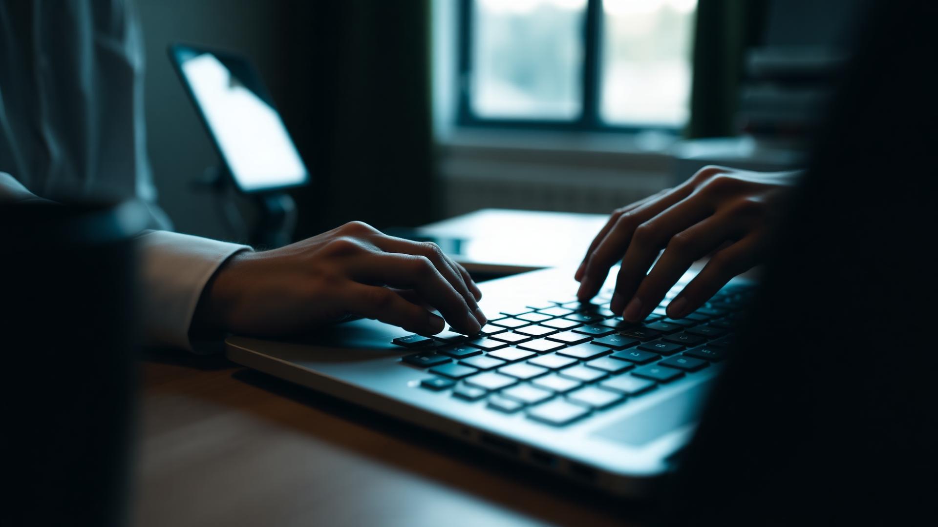 Web designer working on a laptop