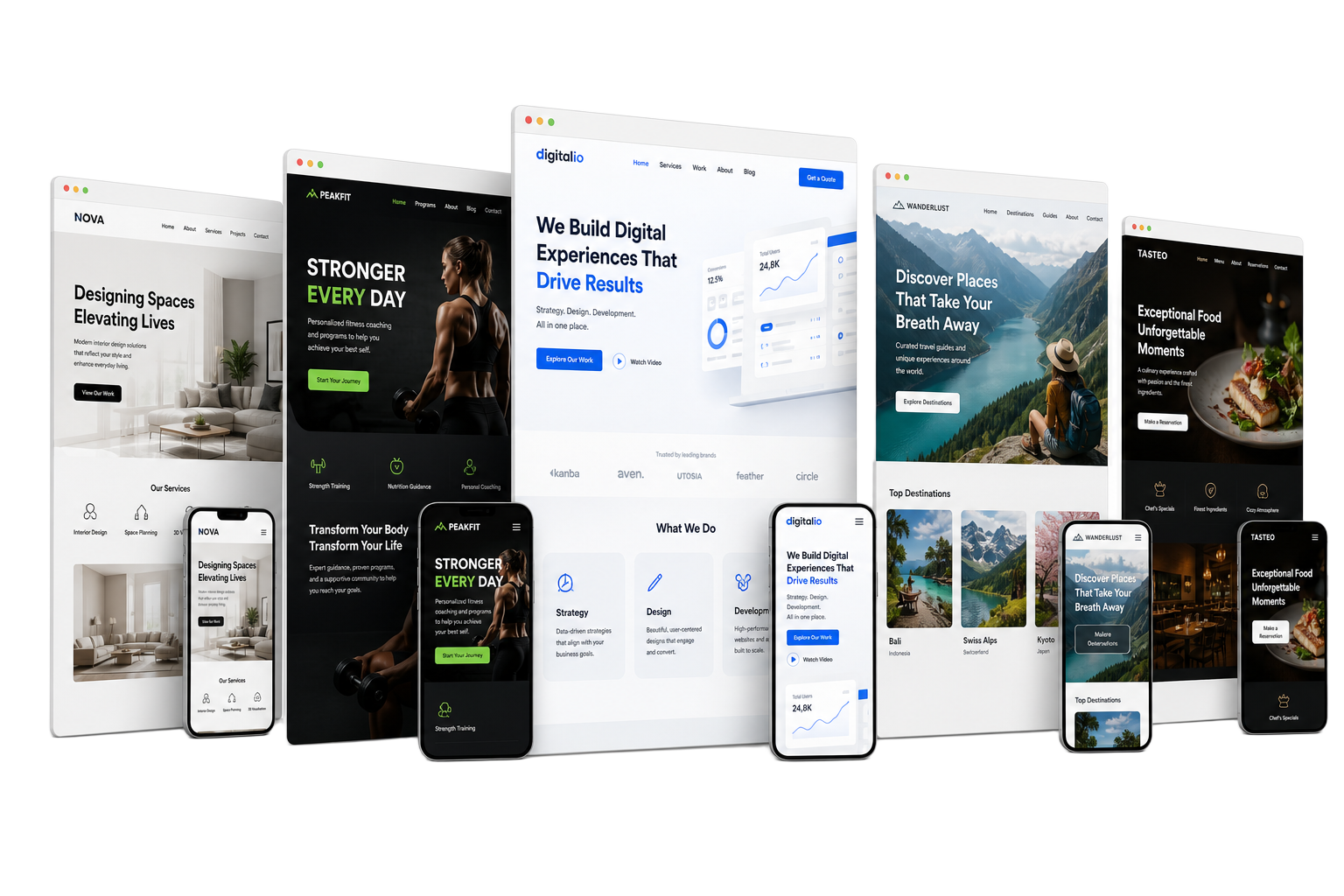 Showcase of professional website designs
